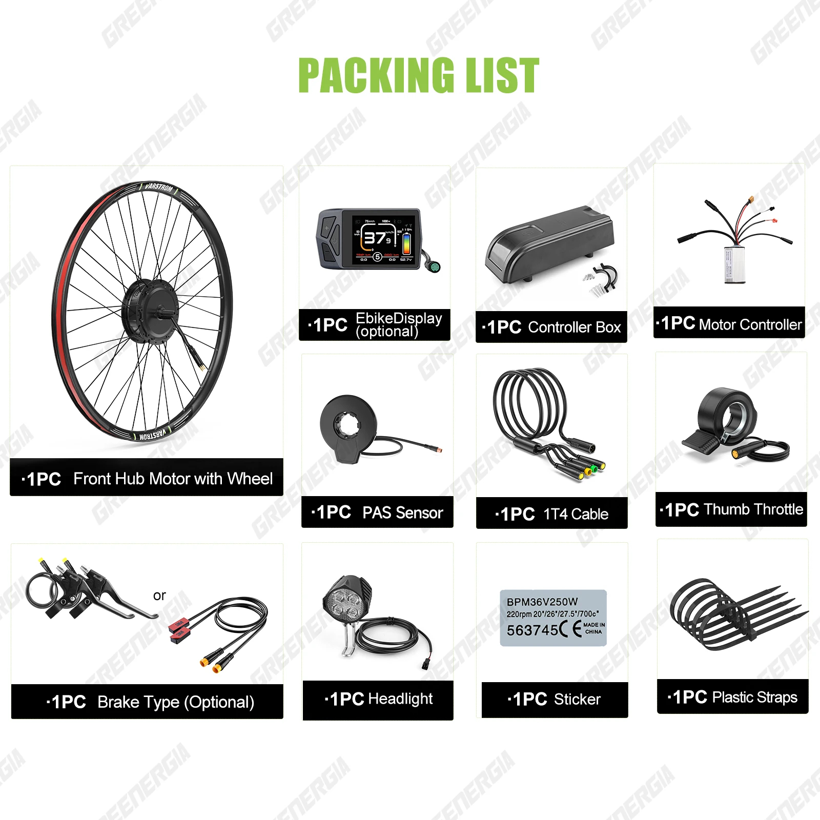 Bafang 48V 500W Front Rear Hub Motor Brushless Gear Bicycle Electric Bike Conversion Kit 20-29 Inch 700C Wheel Drive Engine