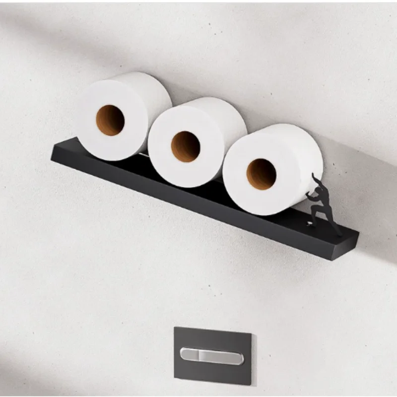 Creative Metal Wall-Mounted Tissue Holder No Drilling Required Multi-Functional Storage Rack for Bathrooms, Kitchens, and More