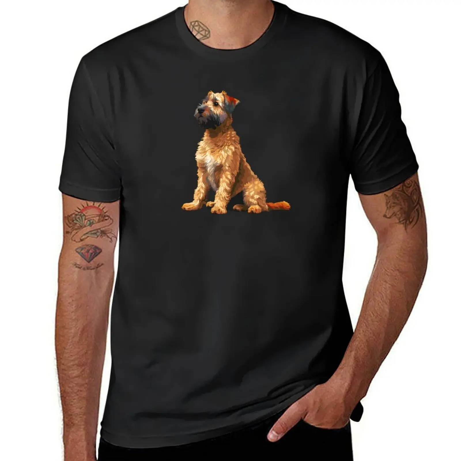 Pixel Soft-coated Wheaten Terrier T-Shirt summer tops cute clothes kawaii clothes plain black t shirts men