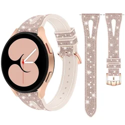 20mm Bling Strap for Samsung Galaxy Watch 7/6/5/4 40mm 44mm 42mm 46mm Glitter Elegant Silicone Bracelet for Galaxy Watch 3 41mm