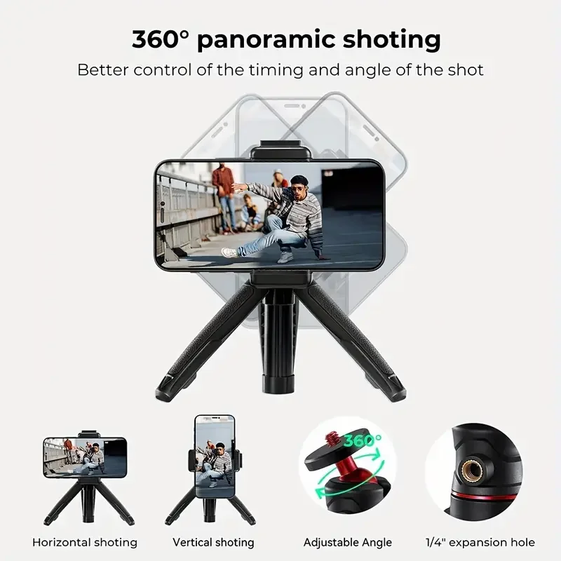 Desktop extension tripod portable mini phone camera mini single person live Vlog stand three-stage expansion contraction selfie