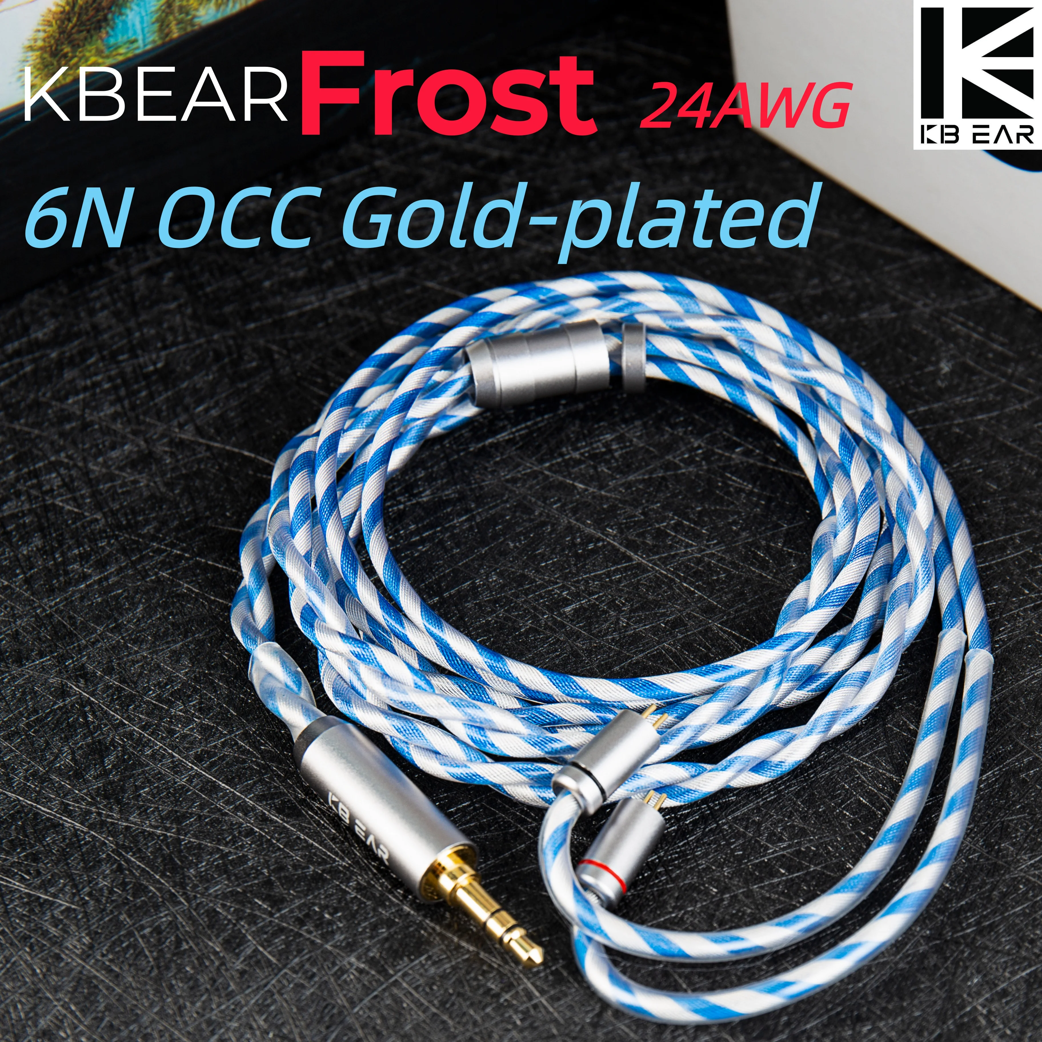 KBEAR Frost Earphone Upgrade Cable 6N 2-Strand Twisted-Pair OCC Gold-plated Balanced Frequency Response for Tourbillon-Pro CZ10