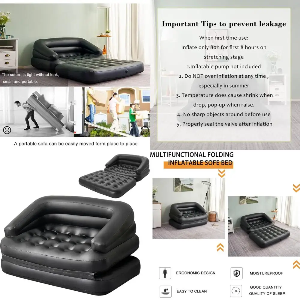 

Портативный надувной диван-кровать для улицы и у бассейна, полноразмерный с подлокотниками