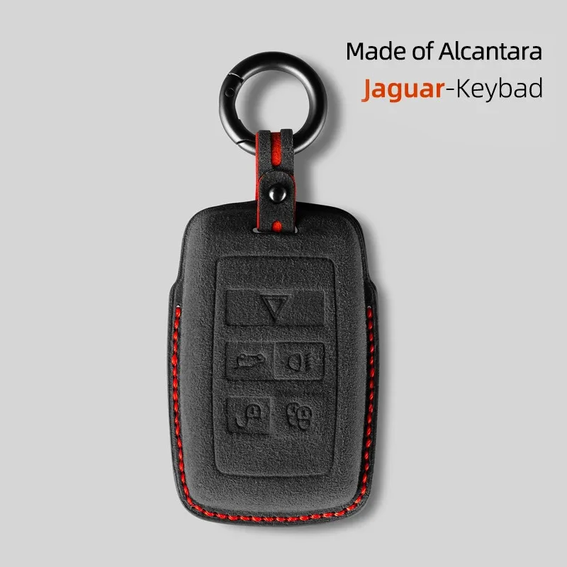 

suede Car Key Case Holder Keychain For Land Rover Range Rover Discovery 5 Sport 2018 2019 For Jaguar XEL E-PACE 2019 Accessories