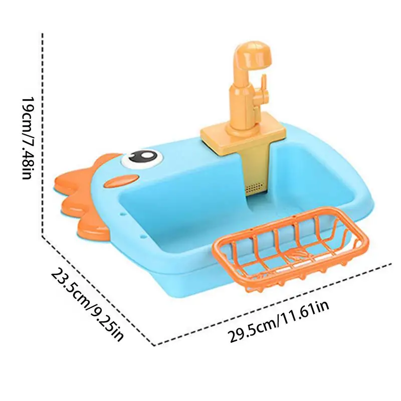 Lavello per bambini con lavello per acqua corrente che gioca con accessori per la tavola giocattolo Cucina multifunzionale Fai finta di giocare per divertimento