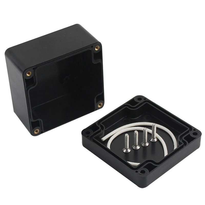 Black Box Outdoor Waterproof Case ABS Plastic Box Electronic Project Instrument Case Electrical Junction Box Enclosure Housing