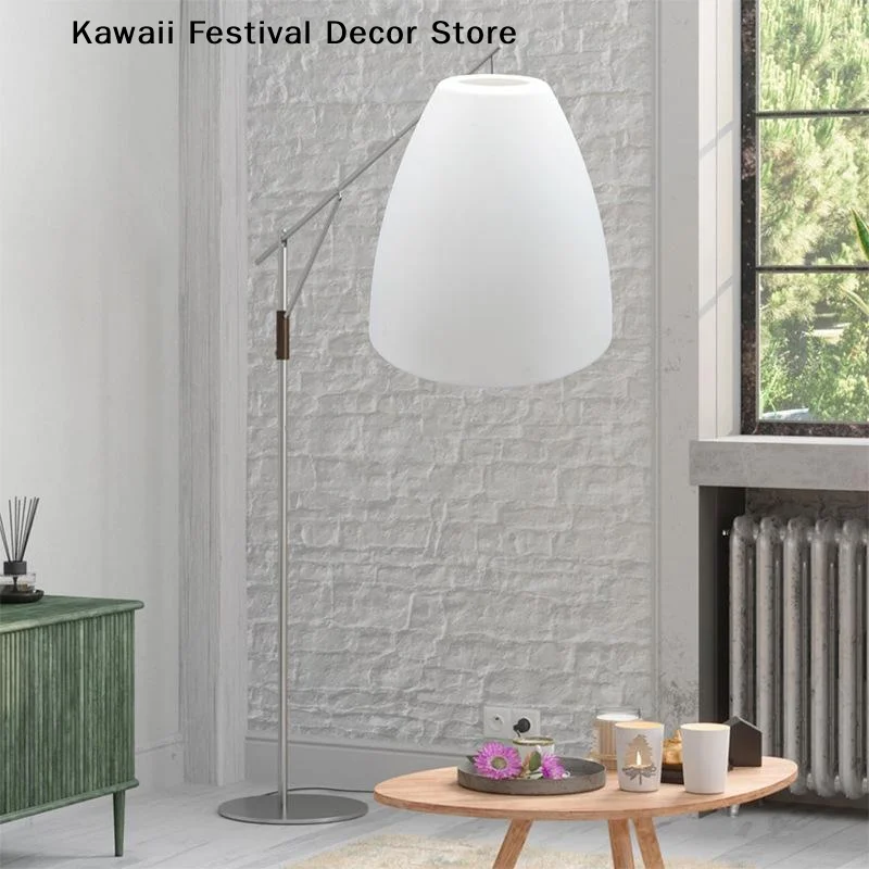 【K】1Pcs E27 Plastic Lampshade PP Circular Long Tube Conical Shape E14 Bulb Cover White Acrylic Lamp Shade For DIY Art Lighting