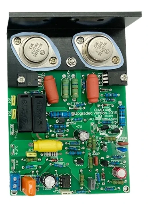 

LJM QUAD405 CLONE MJ15024 100W 8R One Pair DIY KITS Finished Baord Dual Channel Amplifier Board W/Angle Aluminum