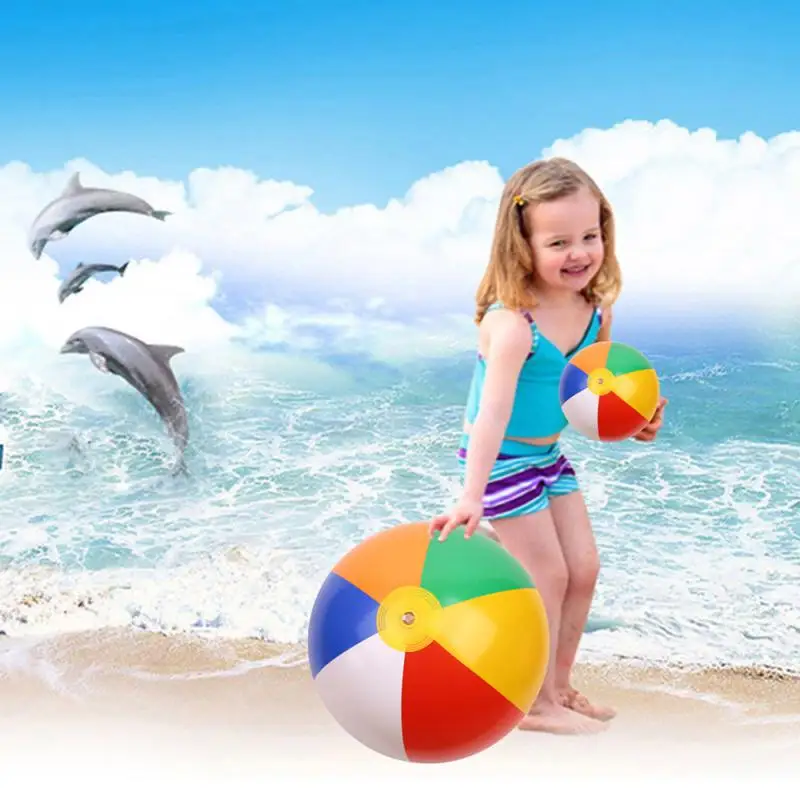 Pool Accessories Trending Fun Durable Beach Beach Ball Rainbow-color Pool Float Beach Toys High Demand Inflatable Water Games