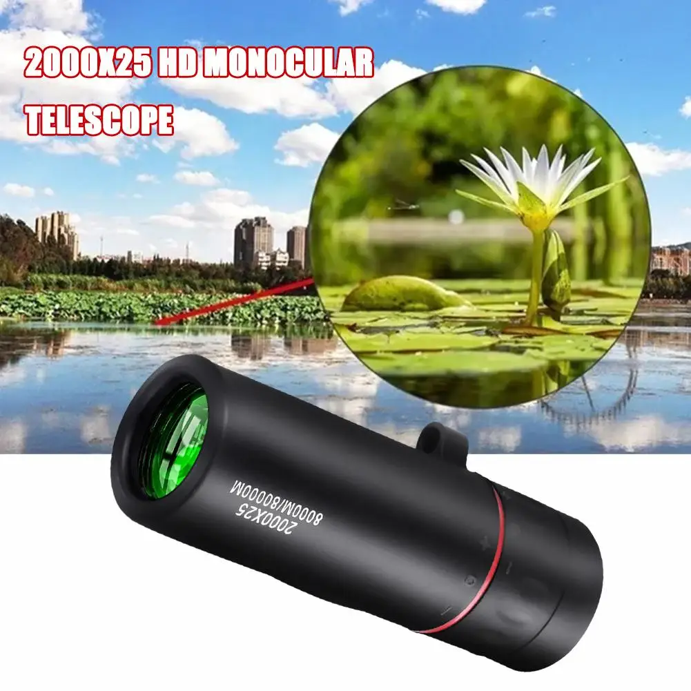 Outdoor 2000x25 HD Monocular Telescope Mini Portable With Phone Camping Telescopes Telescope Mobile Birdwatching Holder Hun I7M2