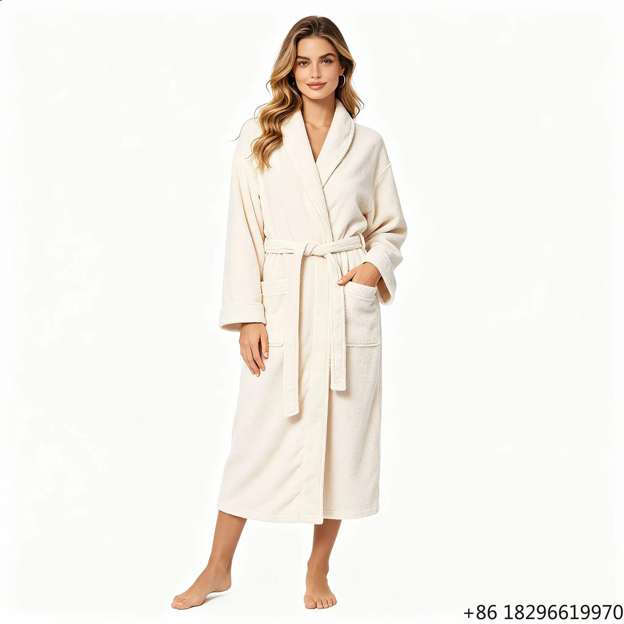 100% Cotton High End Women Pajamas Set Factory Custom Design Sexy Bath Robe Set
