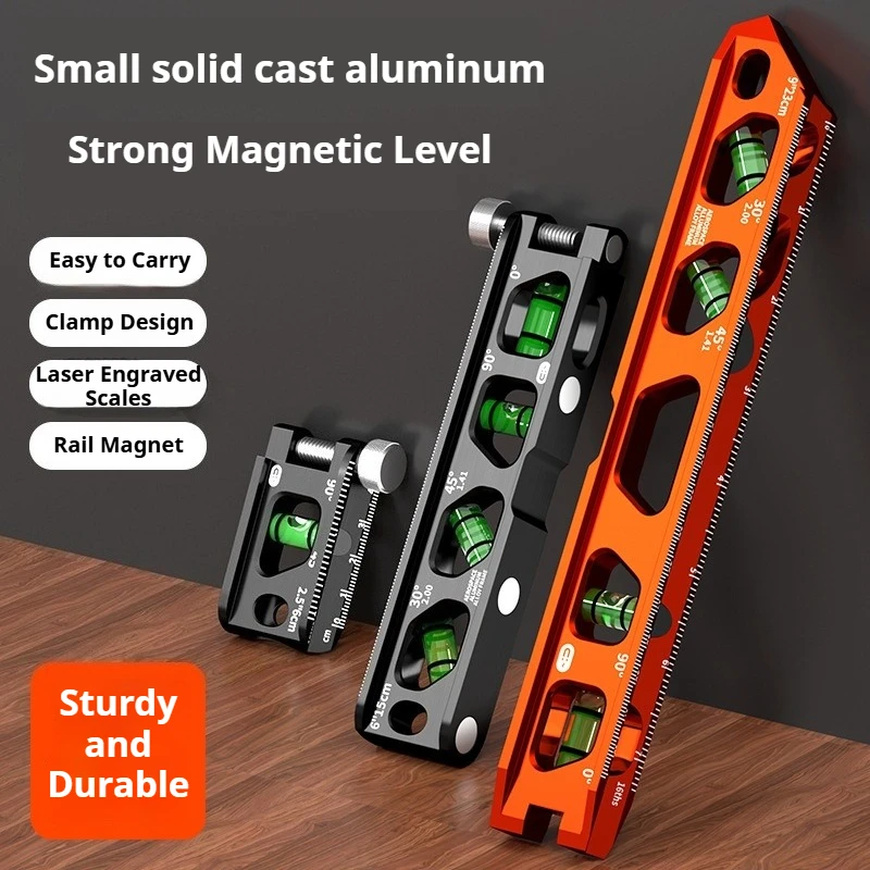 Portable Level Ruler Strong Magnetic Gauging Tools Durable High Precision Multi-purpose Spirit Level Woodworking Measuring Tools