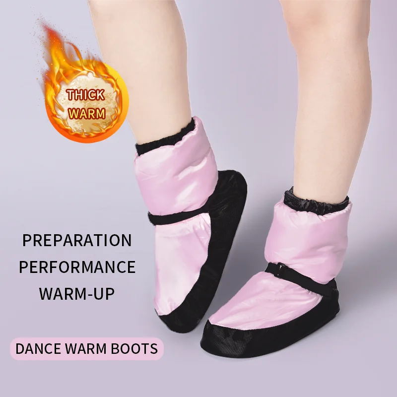 2024 Elasta Bootie Ballet Warm Up for Women Dance Training Shoes Winter Thermal Down Boot for Ladies Dance Sneakers Warm-ups