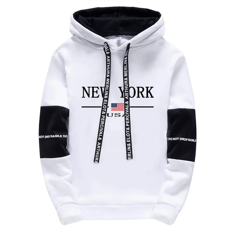 New York Hooded Sweatshirts and Elastic Sweatpants Autumn Hot Sale Mens Fashion Tracksuit Ubran Causal Sport Jogging Suits