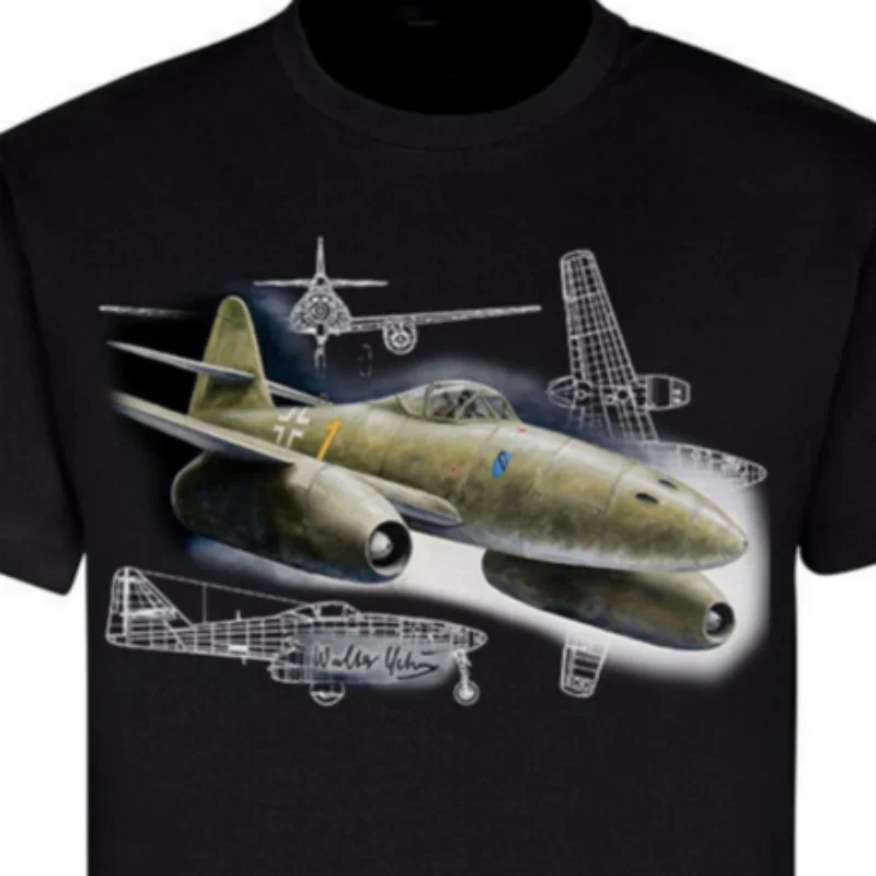 Camiseta de la Fuerza Aérea Me-262 Schwalbe Jet Fighter. Camiseta de manga corta de algodón con cuello redondo para ho