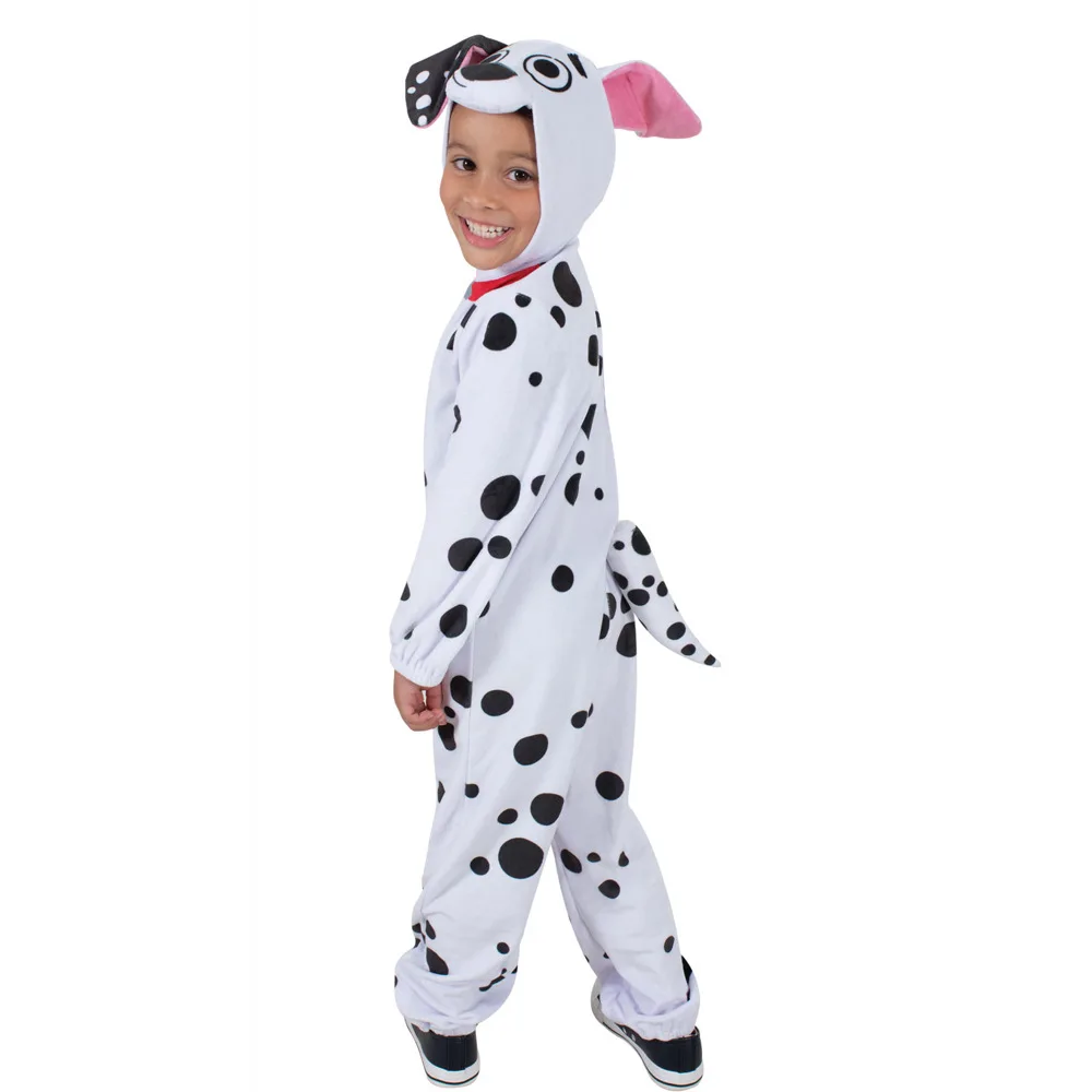 Kinder Unisex entzückende Polyester Plüsch Cartoon Dalmatiner Hund Overall Kostüm für Halloween Fancy-Dress Up Party