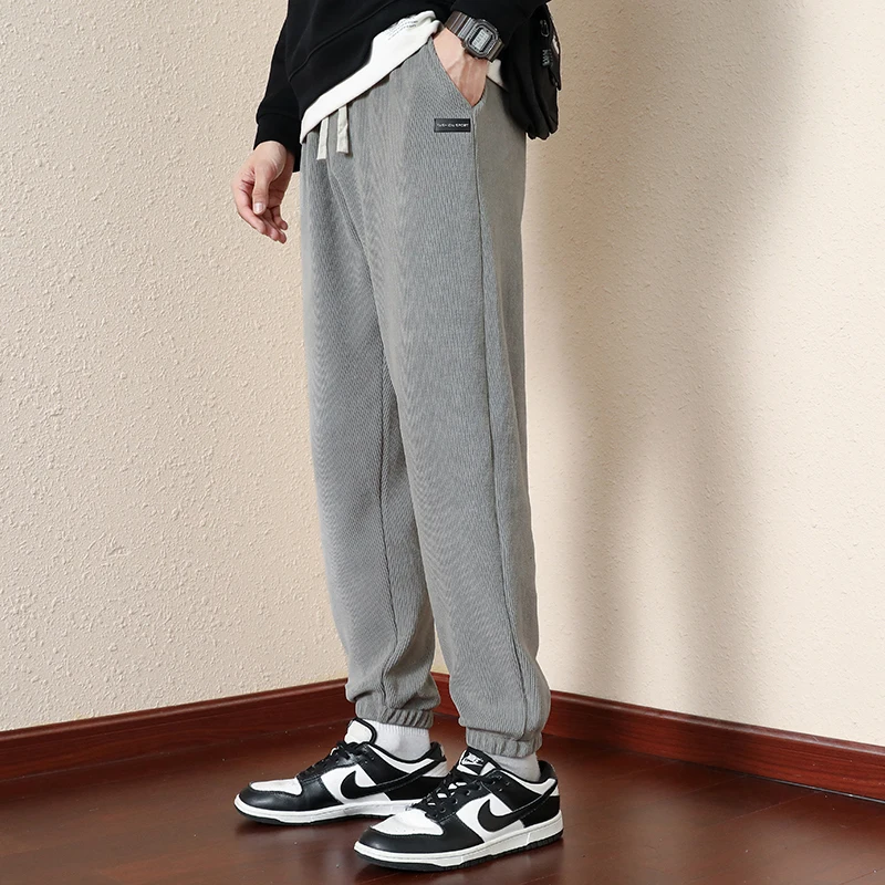 

Модные повседневные спортивные высокоэластичные прямые брюки, весенне-осенние классические легкие новые спортивные штаны, мужские свободные брюки для активного бега