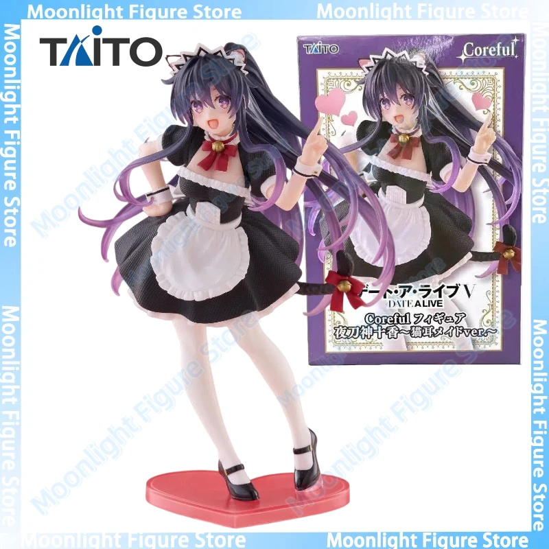 In Stock TAITO Coreful Yatogami Tohka Cat Ears Maid Anime Action Figure Toy Gift Model Collection