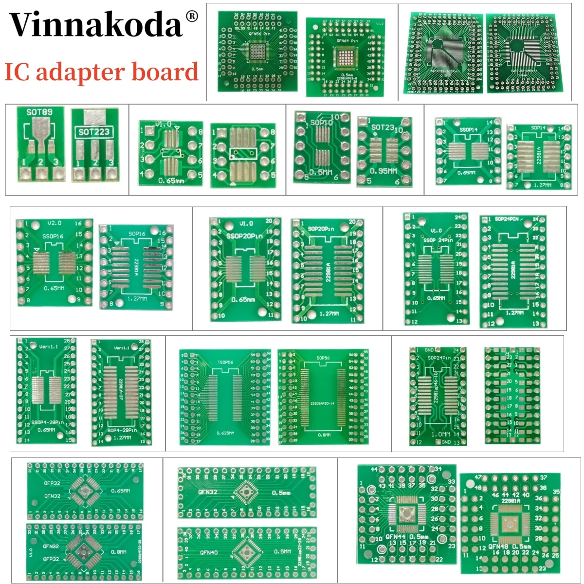 10pcs PCB Board SOP8 SOP14 SOP16 SOP20 SOP24 SOP28 QFP FQFP TQFP Turn To DIP Adapter Converter Plate TSSOP 8 14 16 20 24 28