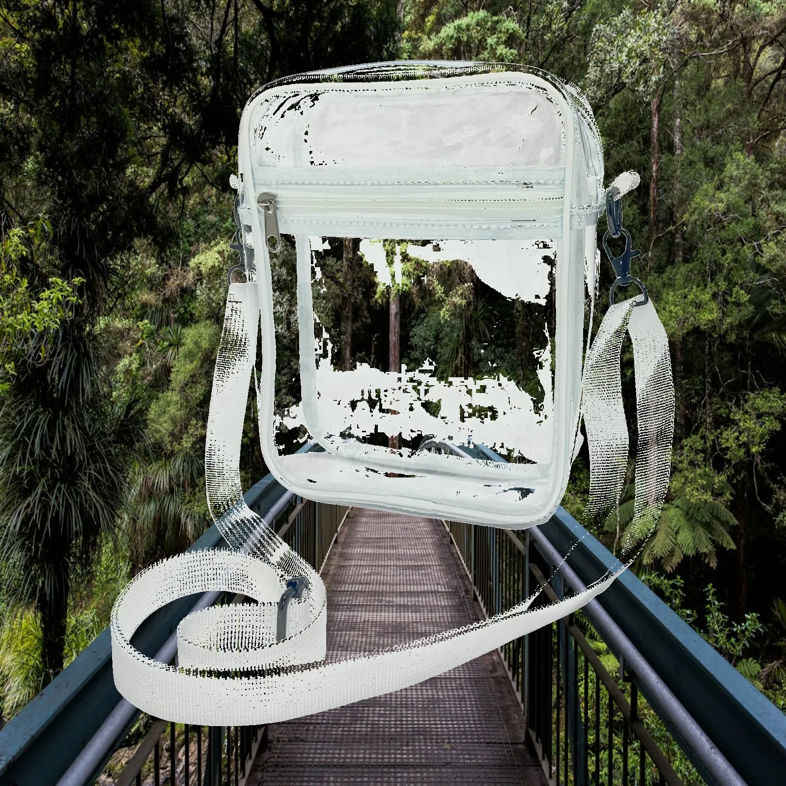 Transparent Crossbody Bag for Women Men Clear PVC Stadium Approved Purse Waterproof Shoulder Bag for Concerts Festivals Travel