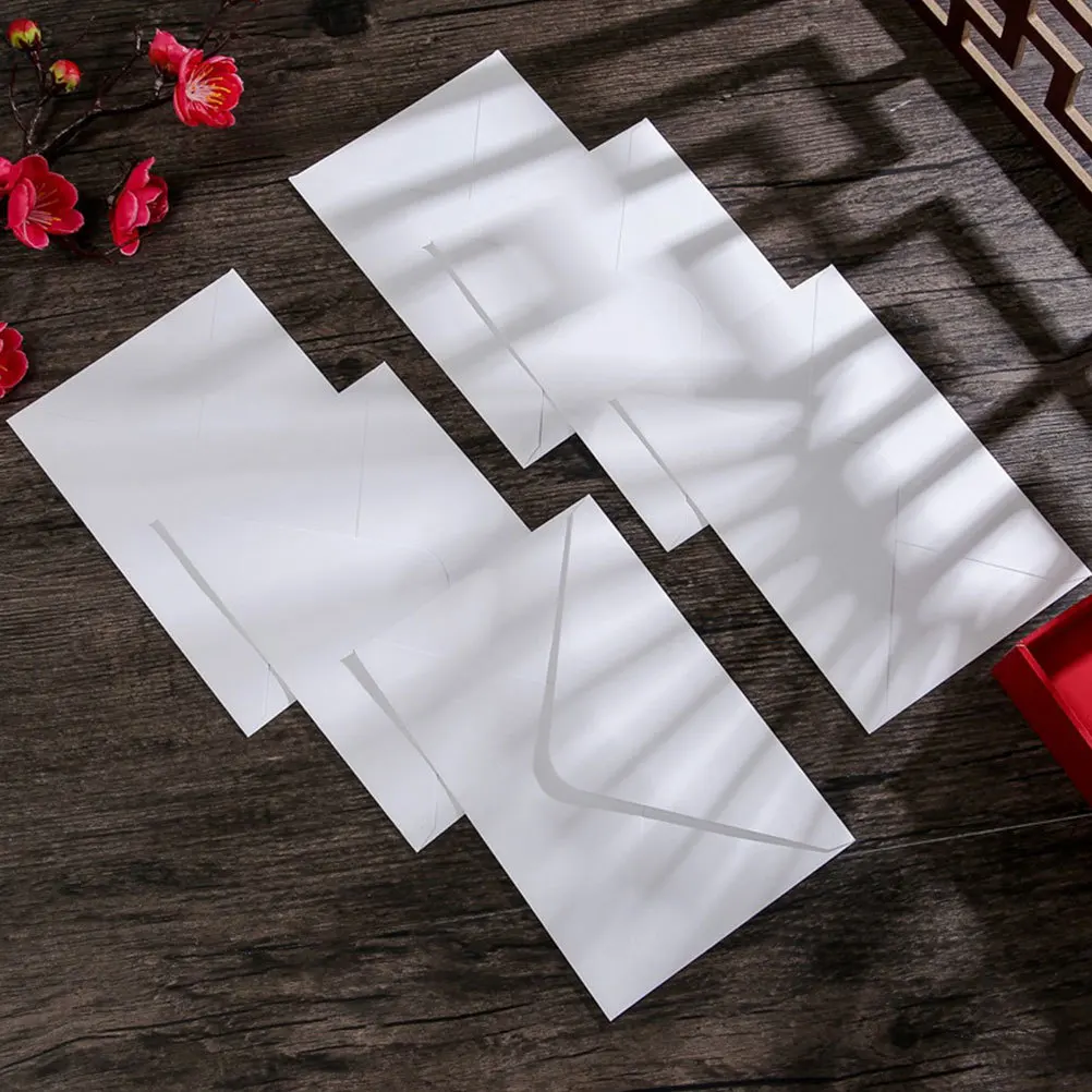 50 قطعة المغلفات البيضاء الذاتي ختم سميكة ورقة مغلفات بريد لدعوات الزفاف بطاقات رسائل الأعمال حفلة عيد ميلاد الطفل