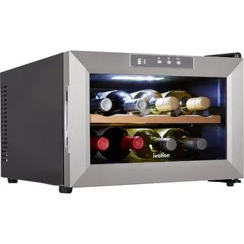 Ivation Premium Stainless Steel 8 Bottle Horizontal Thermoelectric Wine Cooler/Chiller Counter Top Red & White Wine Cellar