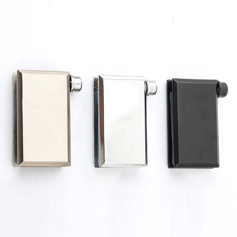 2PCS Frameless Glass Hinge With Through-Bore Top Bottom Axis Door Knob Up Down Axis Glass Clamp Hardware Accessories
