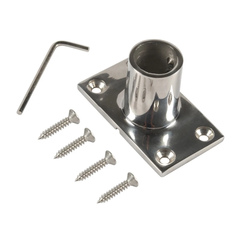 2024 New Floor Flange Pipe Support Flange Holder Heavy Duty Stainless Flange Base Boat Accessories with Screws and Wrench