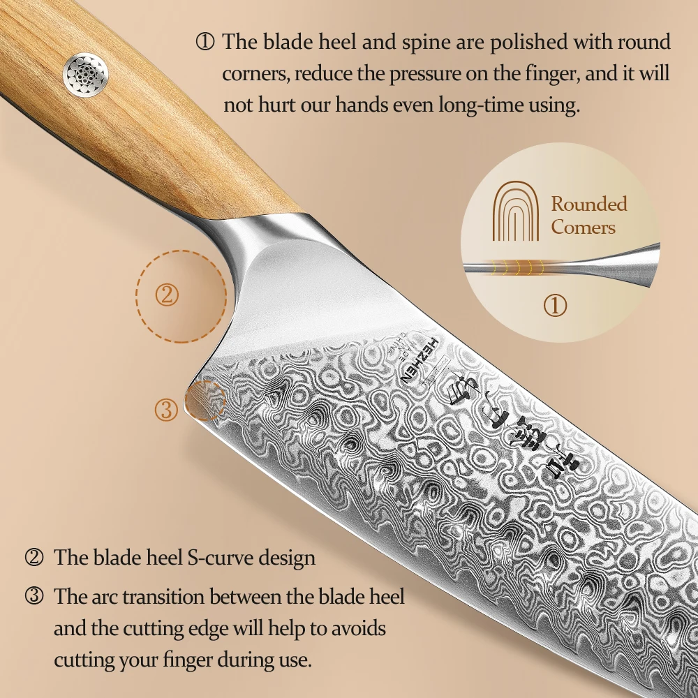 Hezhen Flagship 7" Santoku — photo 4