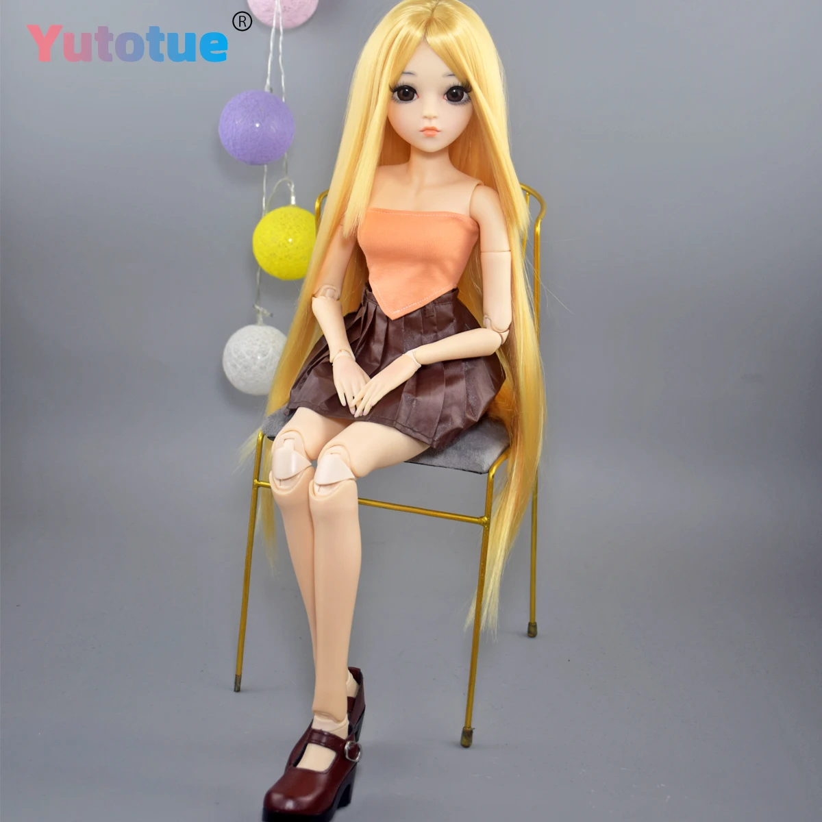YUTOTUE 60 cm hoogte meisjespop met make-up gezicht mode kleding schoenen pruiken volledige set BJD pop speelgoed