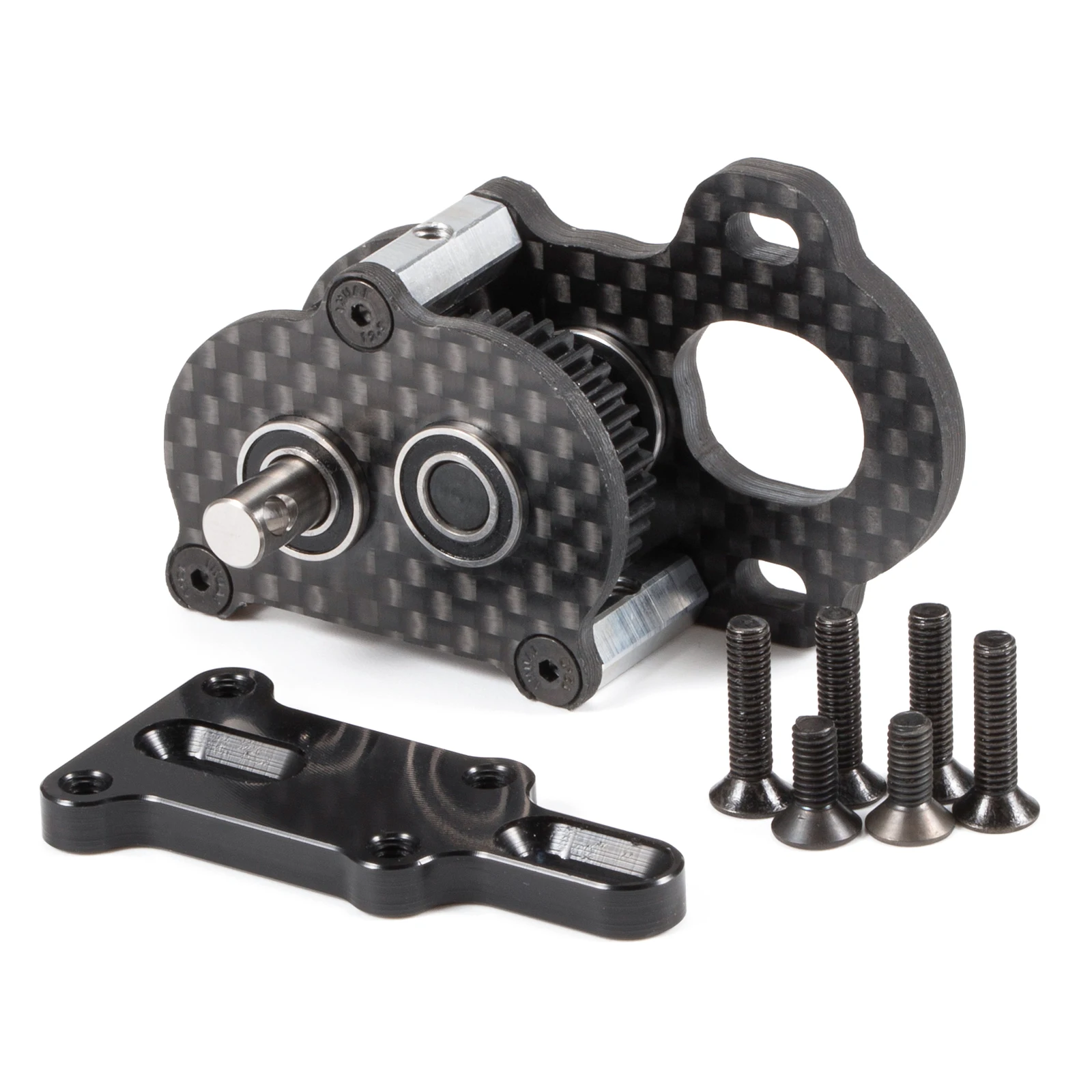 48P 29g Ultra-Light Portal Transmission Black Carbon Tiny Gearbox for 1/10 LCG Chassis Comp Builds Rigs