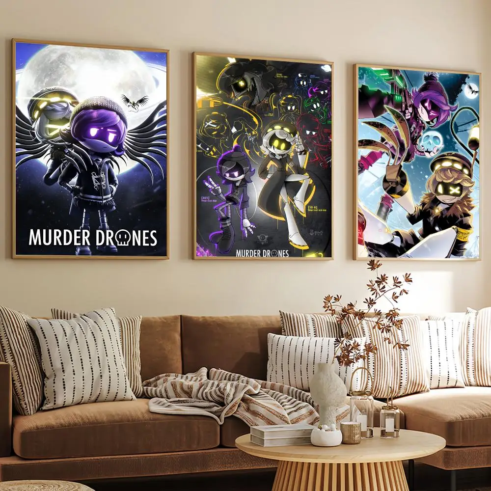 Cartoon Movie Murders Drones Poster Decorative Wall Art Mural Stickers Home Decor Gift for Living Room & Hallway