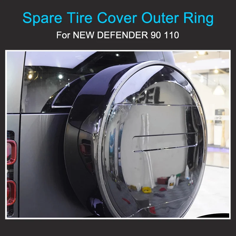 Spare Tire Cover Stainless SteelOuter Ring for Land Rover Defender 90 110 2020-2023