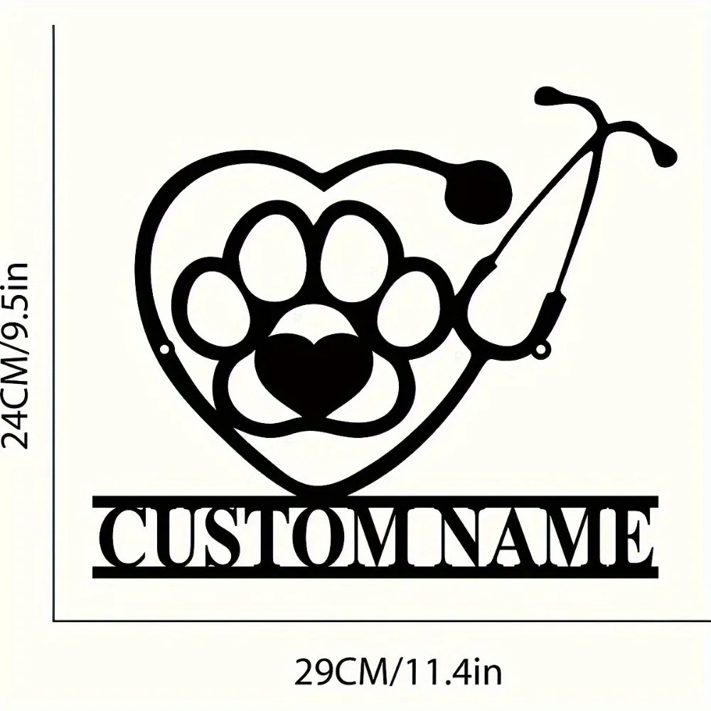 Custom Metal Veterinary Sign Personalized Wall Art for Pet Clinics Retro Inspired Decor Perfect Gift for Vet Offices Outdoor Use