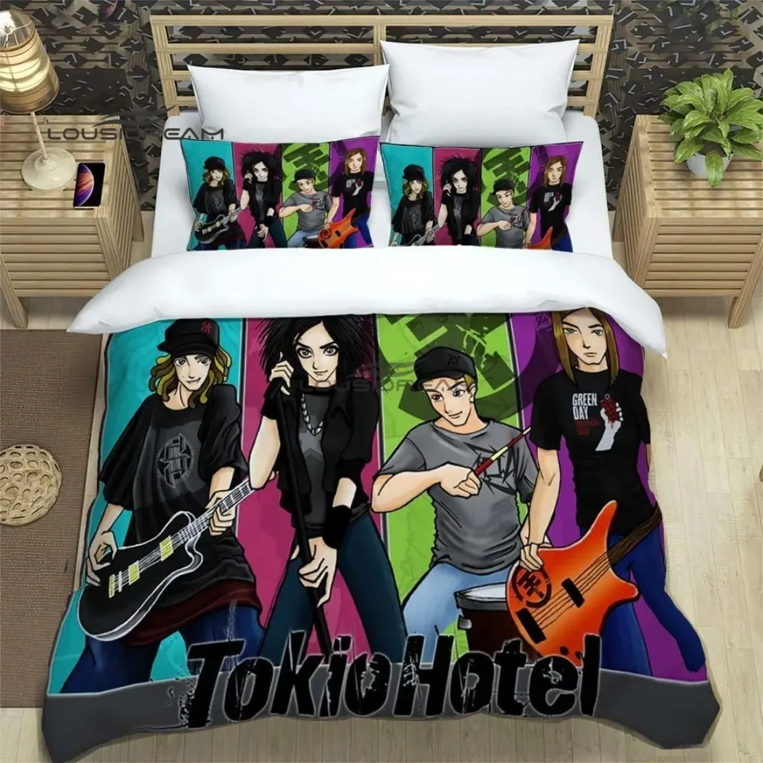 Tokio Hotel band printed Bedding Set,Rock Band Tokio Hotel Quilt Covers Single Twin Full Queen King Size,3D Printing Bedroom