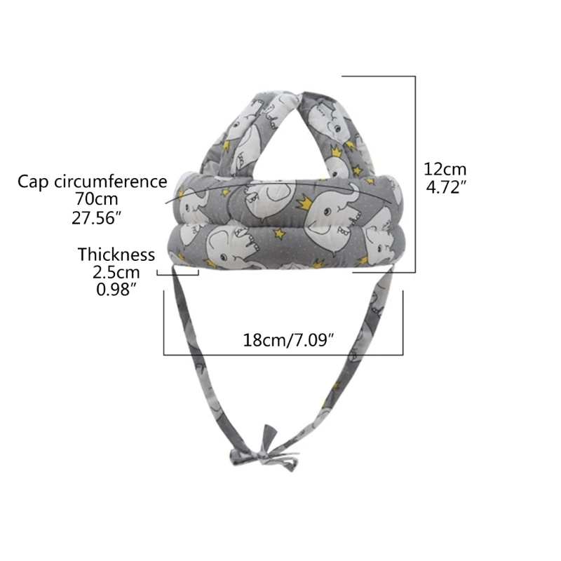 落下防止ヘルメット保護帽子ベビー学習キャップ子供幼児帽子衝突防止帽子 12-36 ヶ月 D5QA