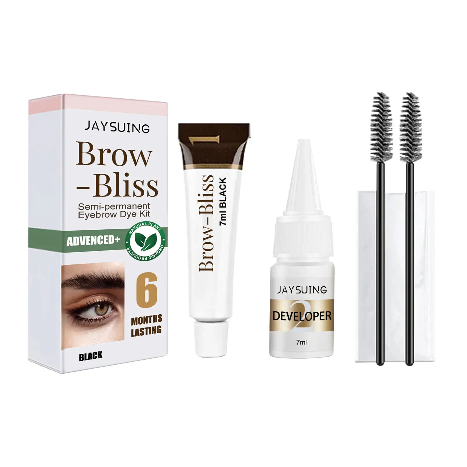 Mascara de teinture pour sourcils 2 en 1, teinte rapide et imperméable, Gel de teinture pour sourcils facile, Kit de teinte pour cils, crème de maquillage durable