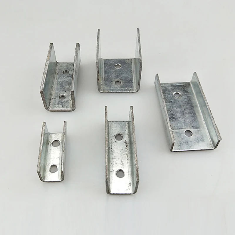 4PCS U-Shaped Groove Corner Code Aluminum Alloy Galvanized Square Tube Connector Accessories Welding Free Fixing Buckle