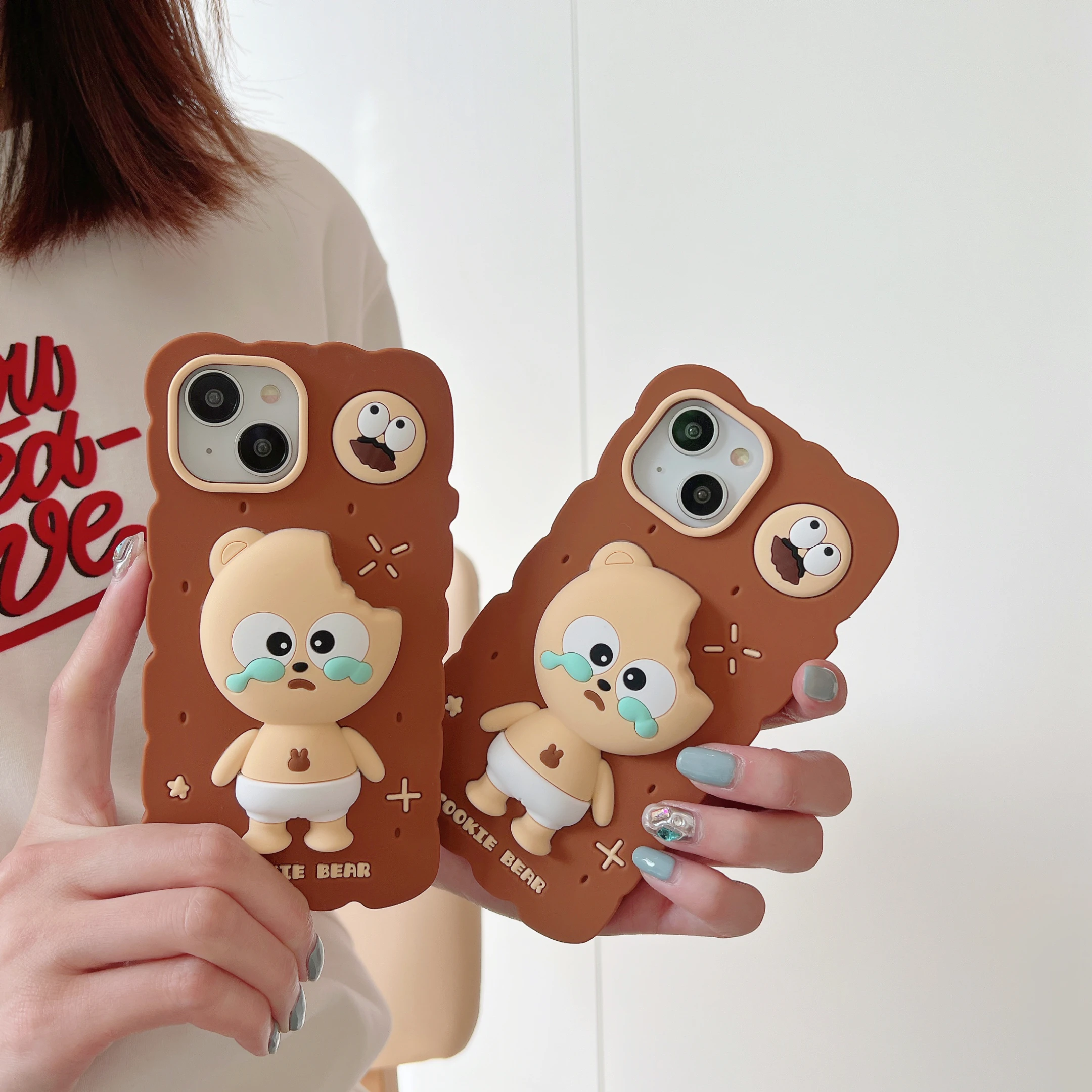 Soft Silicone Case for Phone Back Cover, 3D Cute Cartoon, Compressible, Decompressio, Bear, iPhone 11, 12, 13, 14 15 Pro Max