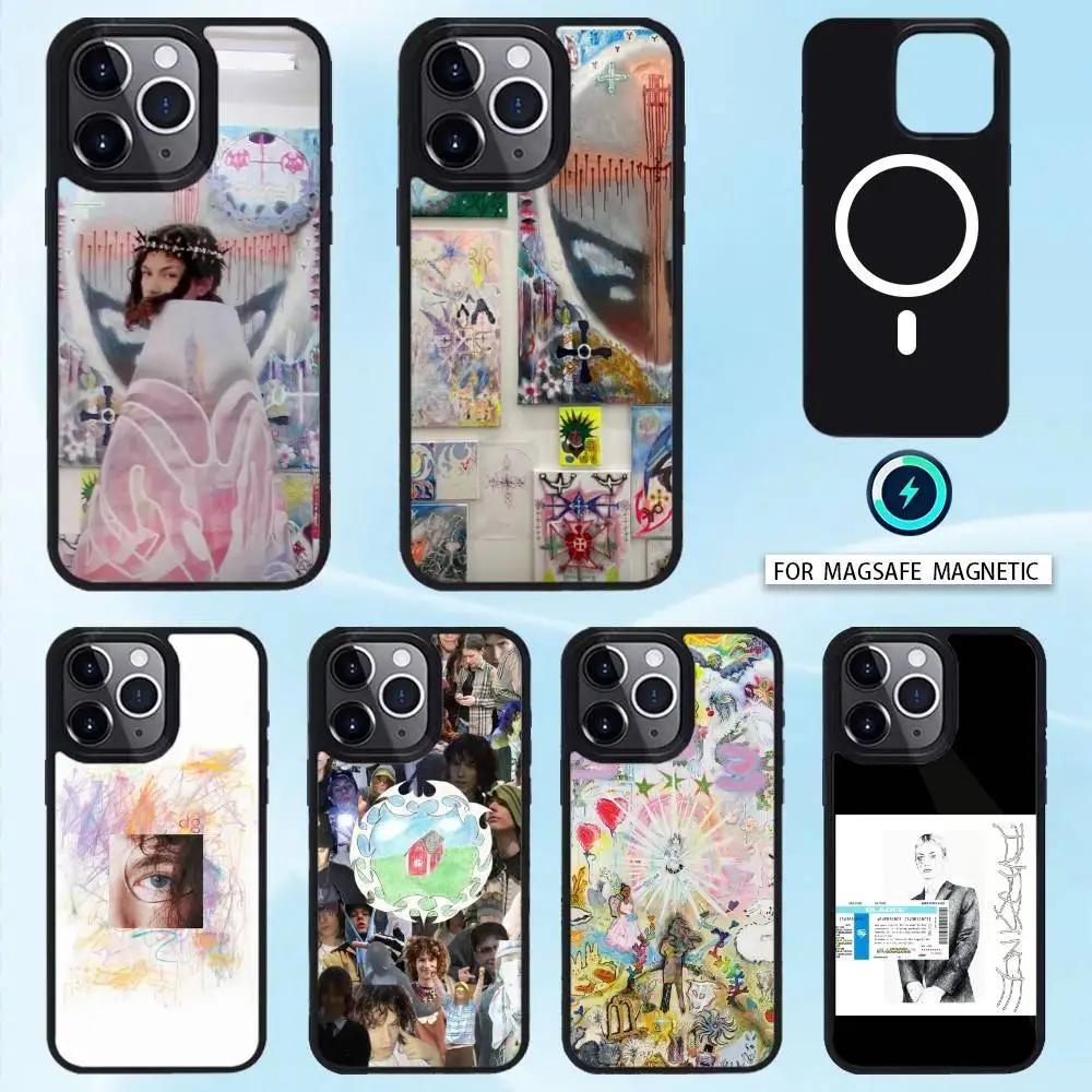 

Bladee 333 Drain Gang Phone Case Magnetic For iPhone16 15 14 13 12 Pro Max For Magsafe Wireless Charging Cover