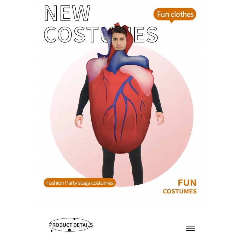 

Costumes Accessories Sponge Textured Organ Costume - Pulsing Heart Design with Flexible Torso for Christmas, Valentine's