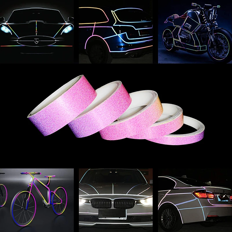 Roadstar Meervoudig Formaat Regenboog Huisdier Reflecterende Tape Auto Motorfiets Sticker Waarschuwingsmerk Voor Verkeersveiligheid RS-3500-QIC