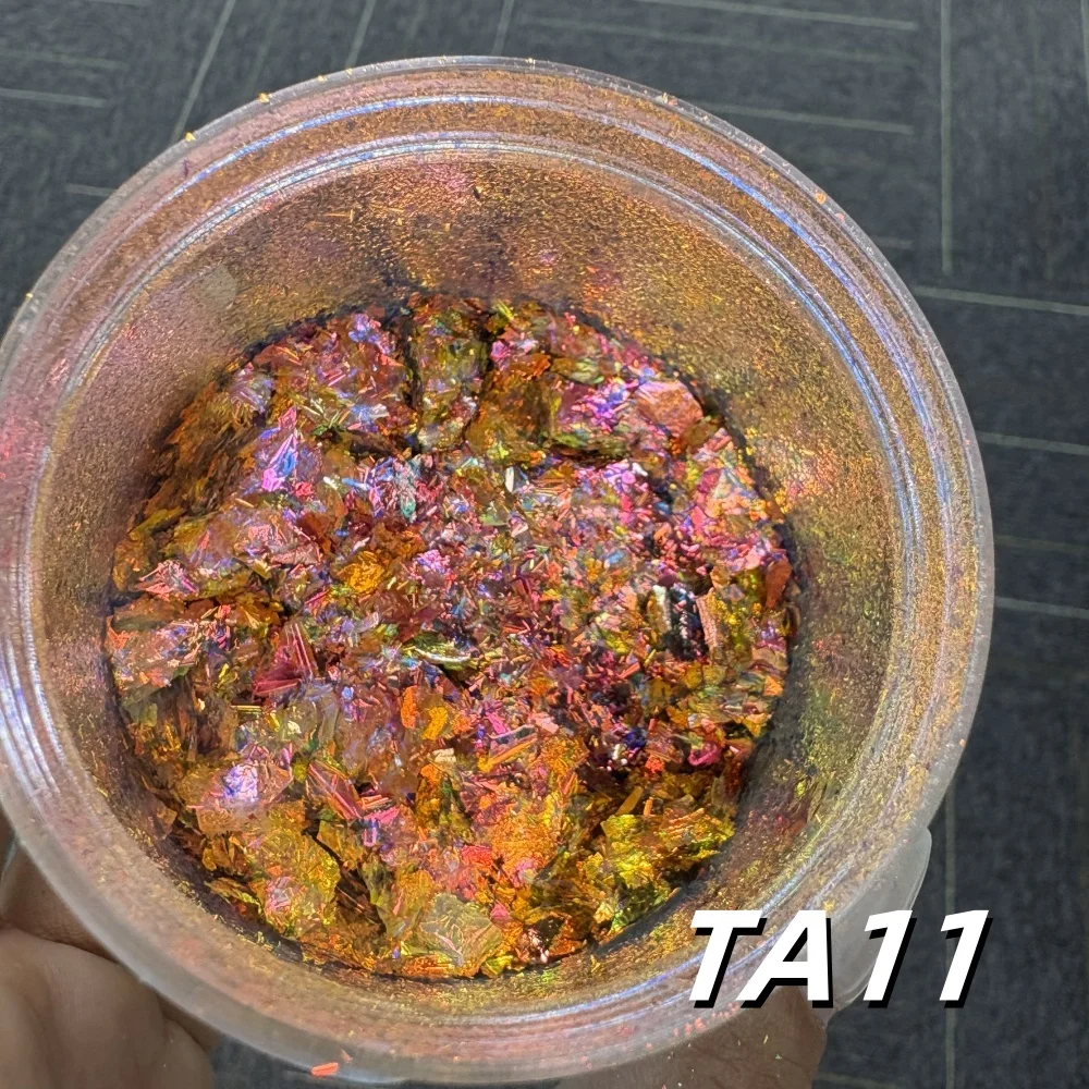 YZ 0.1 جرام أورورا الحرباء مسمار الفن أوبال رقائق المجسم مرآة سحرية عالية اللمعان مسحوق قزحي الألوان حورية البحر الكروم الصباغ