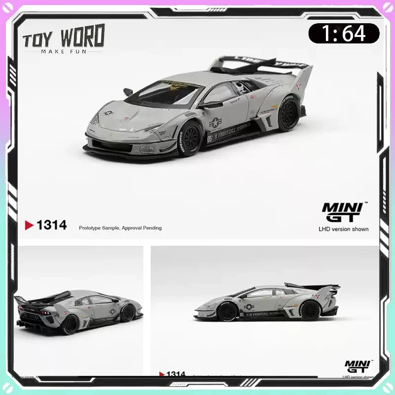 

Mini Gt 1314 Lamborghini Silhouette Fighter Grey Diecast Model LB Wide Body Sports Car Collectible Static Display Ornament model
