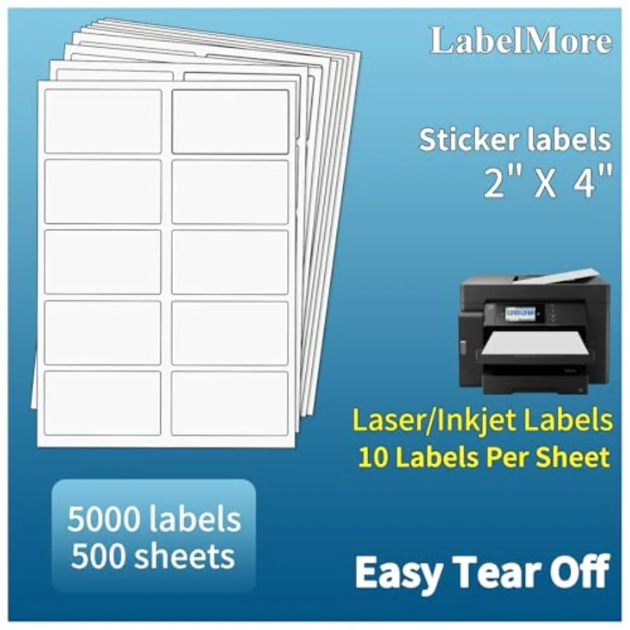 

2 x 4 Shipping Labels for Laser or Inkjet Printable 0 Labels