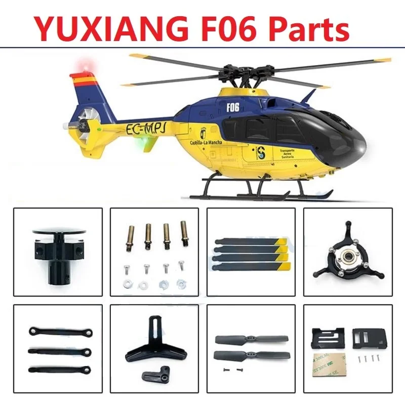 

YU XIANG Yu Xiang F06 EC135 Scale Fuselage 6CH RC Helicopter Spare Parts Body Shell Main Blade Axis Motor Servo ESC Screws