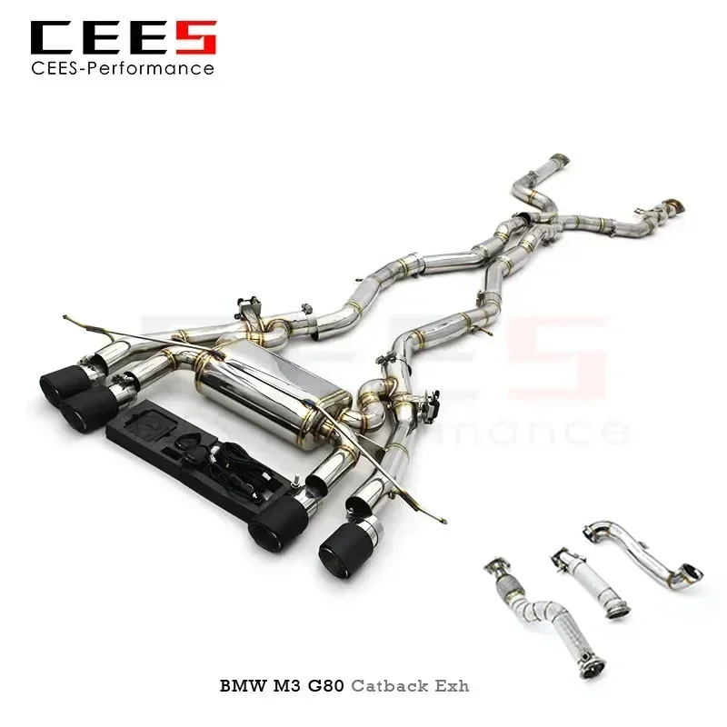 

Полный выхлоп CEES для BMW M3/M4 G80/G82/G8X 3,0 T 2019-2022, глушитель выхлопной трубы Catback из нержавеющей стали, автомобильная выхлопная система