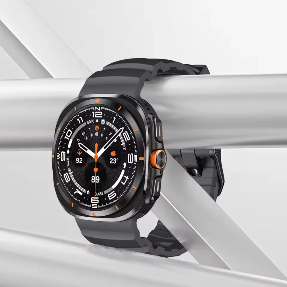 حزام سيليكون لساعة سامسونج جالاكسي الترا 2025 47 ملم حزام رياضي مريح للتنفس لساعة جالاكسي الترا 8-7 47 ملم