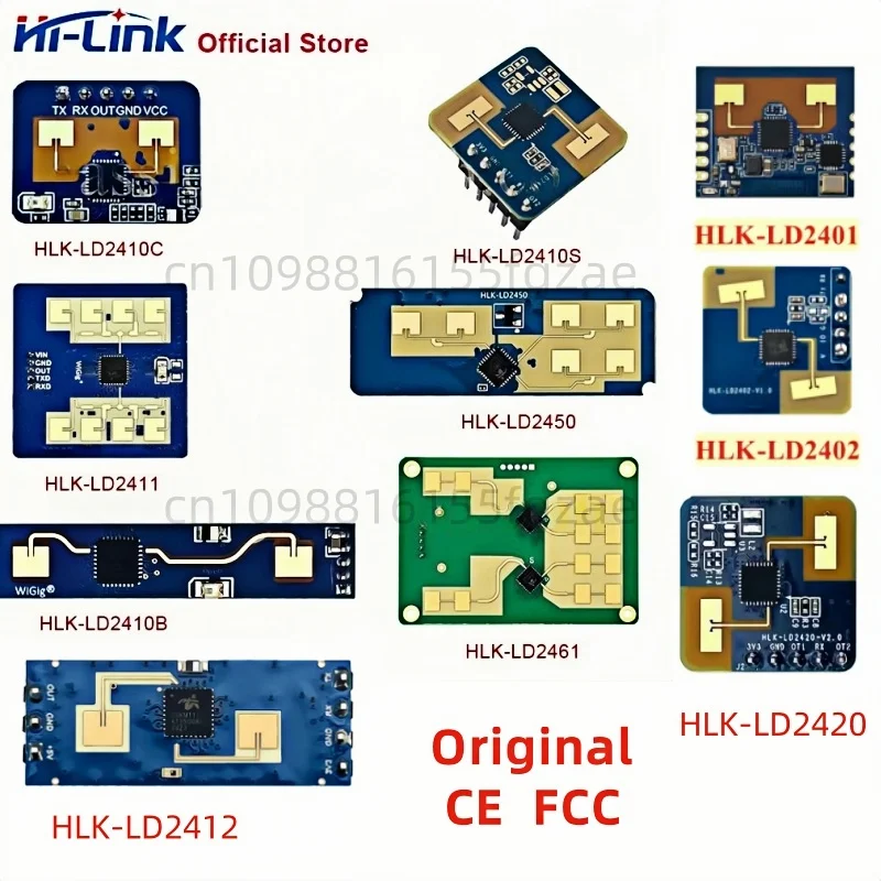 HLK-LD2402 LD2401 LD2410B LD2450 LD2410C LD2412 LD2410S LD2420 LD2461 Hilink 24Ghz Smart Human Presence Radar Module intelligent