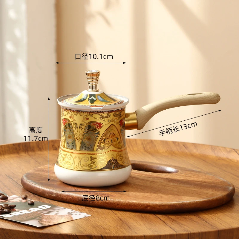 350/550/720 مللي إبريق قهوة تركي من الفولاذ المقاوم للصدأ مع مقبض طويل محمول لتدفئة الزبدة وعاء صهر الشوكولاتة للمطبخ